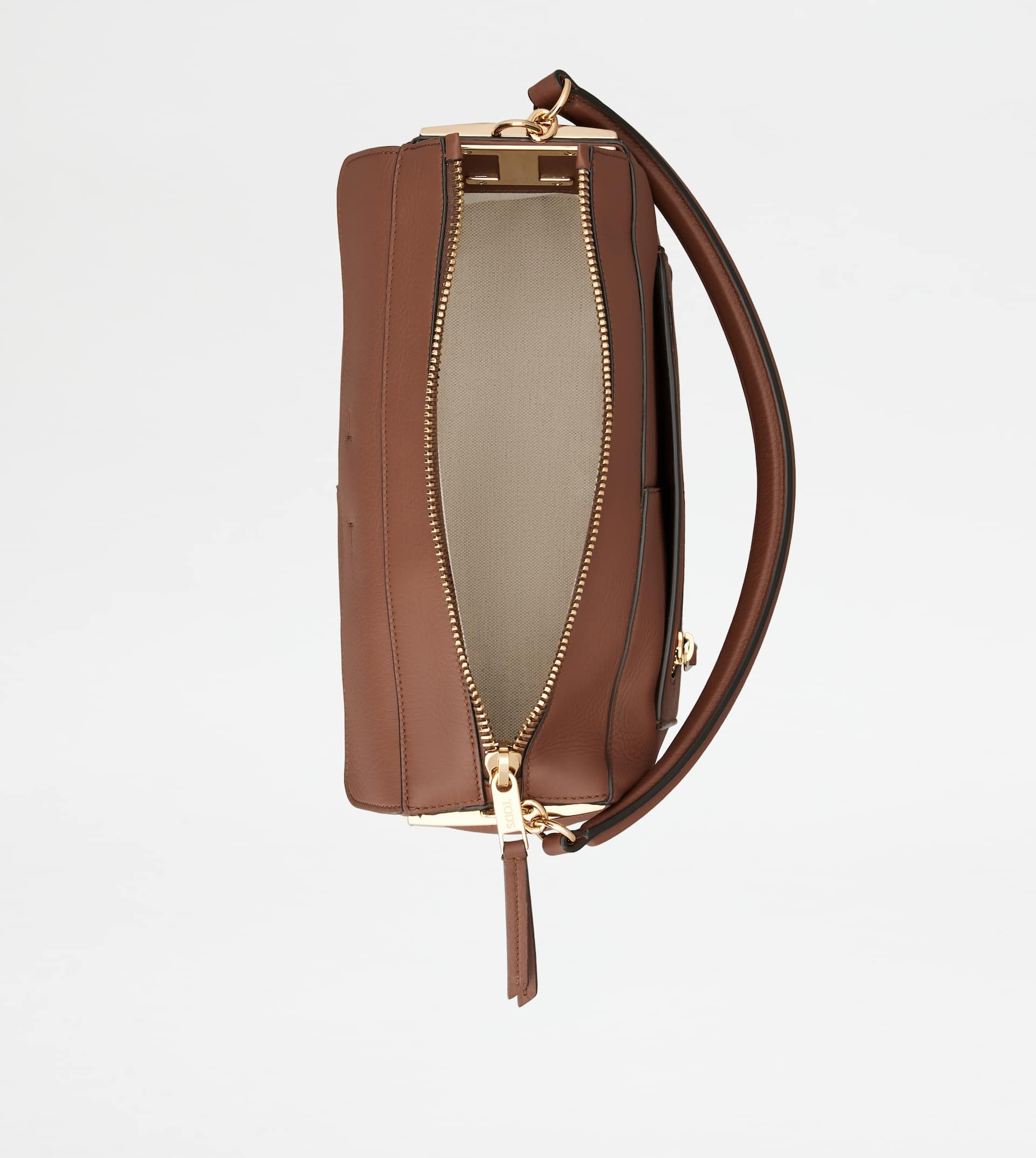TOD'S T CASE BAULETTO IN LEATHER SMALL - BROWN - 7