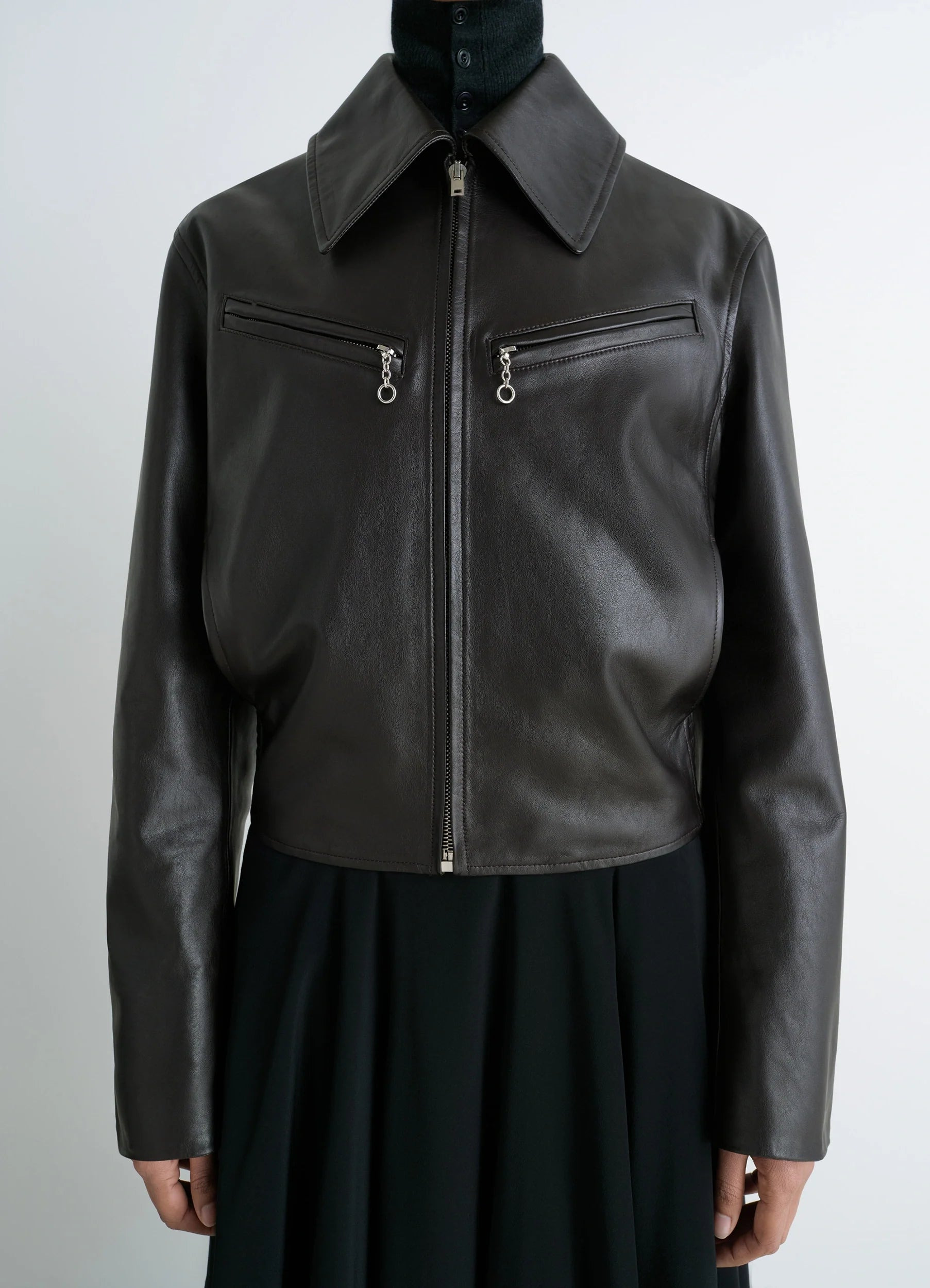 BOXY LEATHER BLOUSON - 4