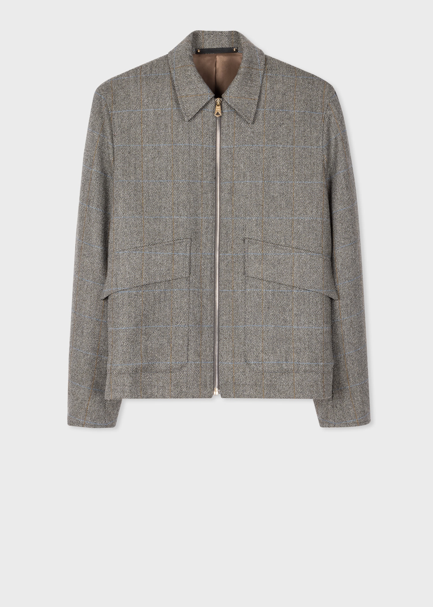 Paul Smith Wool Tweed Bomber Jacket | REVERSIBLE