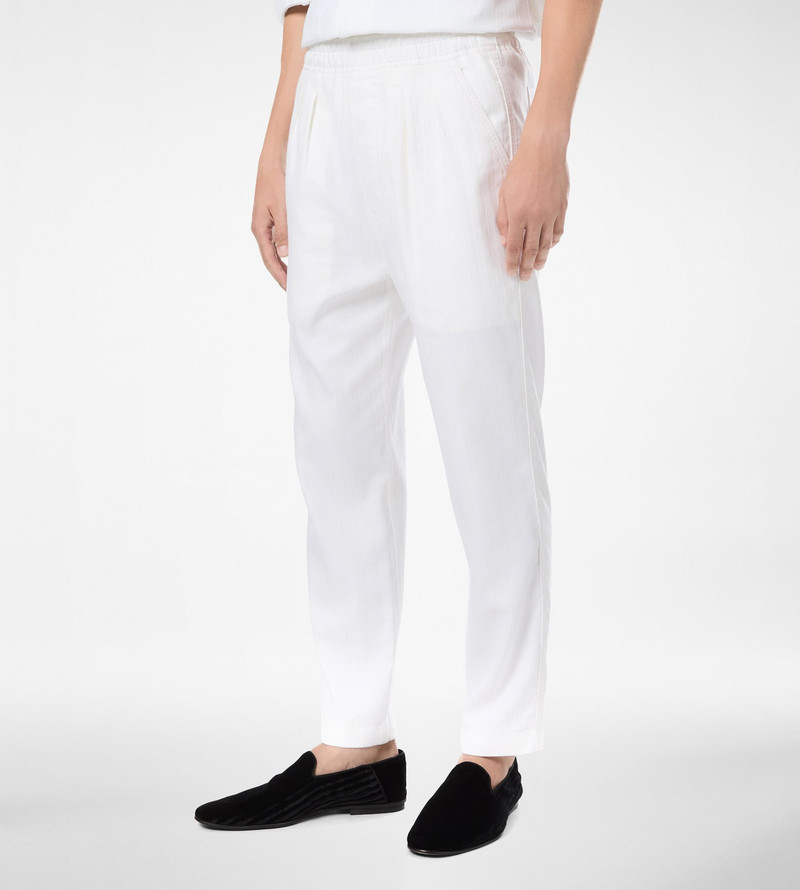 HERRINGBONE STRIPE PLEATED LOUNGE PANT 4