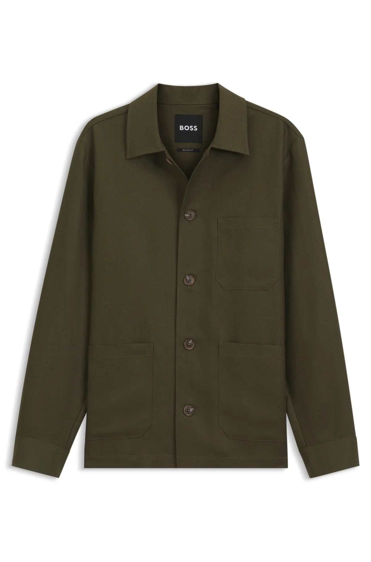 RELAXED-FIT OVERSHIRT IN SOLID TWILL - 1
