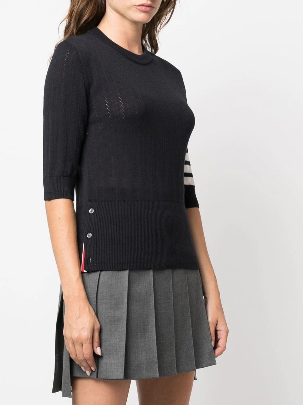 stripe-detail knitted top - 3