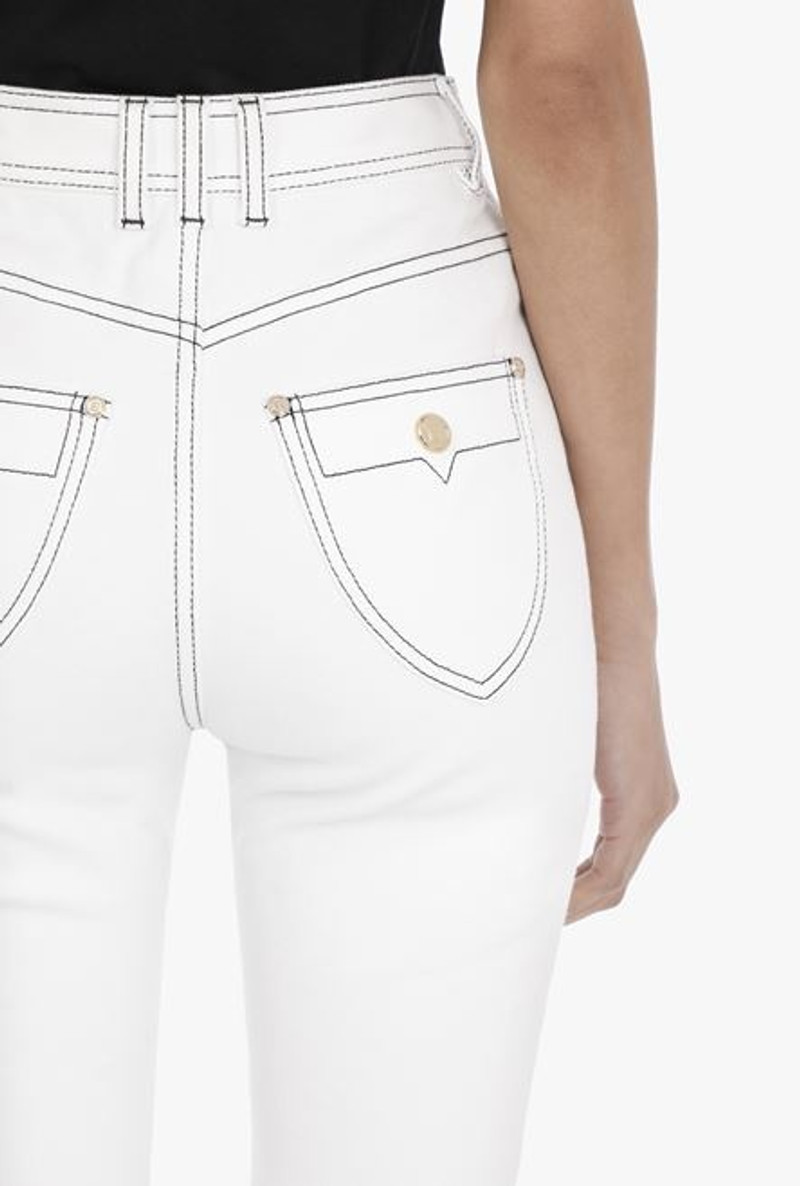 Skinny high-waisted white jeans 8