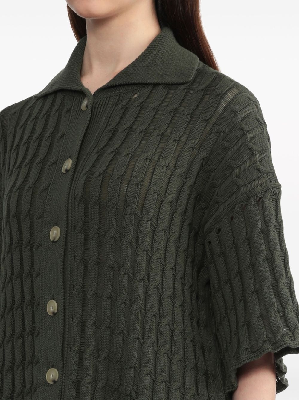 cable-knit cotton top - 5