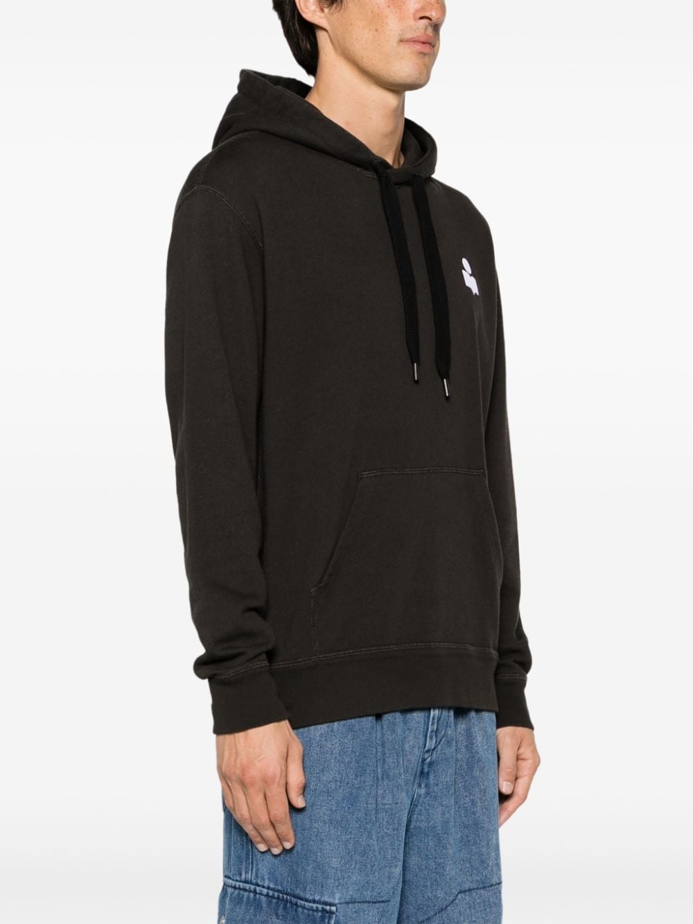 Matte logo-embroidered hoodie - 3