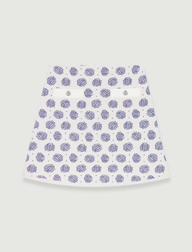 Monogrammed knit skirt 1