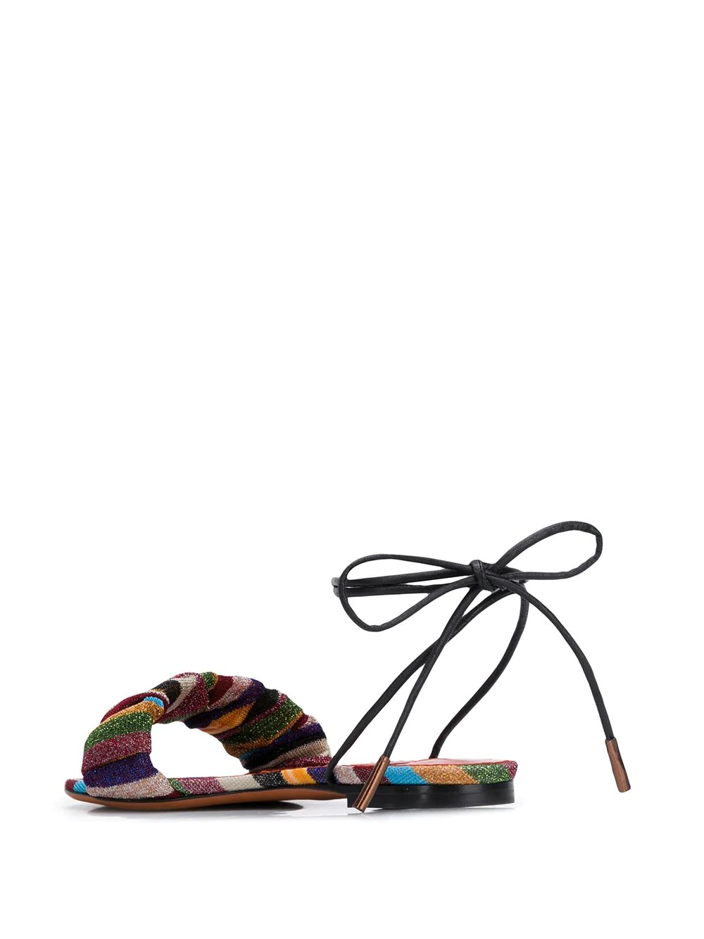 striped lace-up sandals - 3