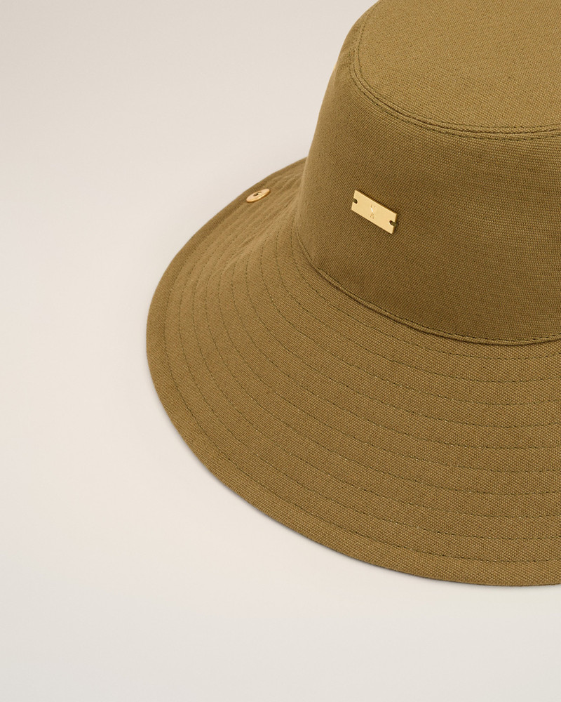 KHAKI COTTON AMI DE COEUR PLATE HAT 3