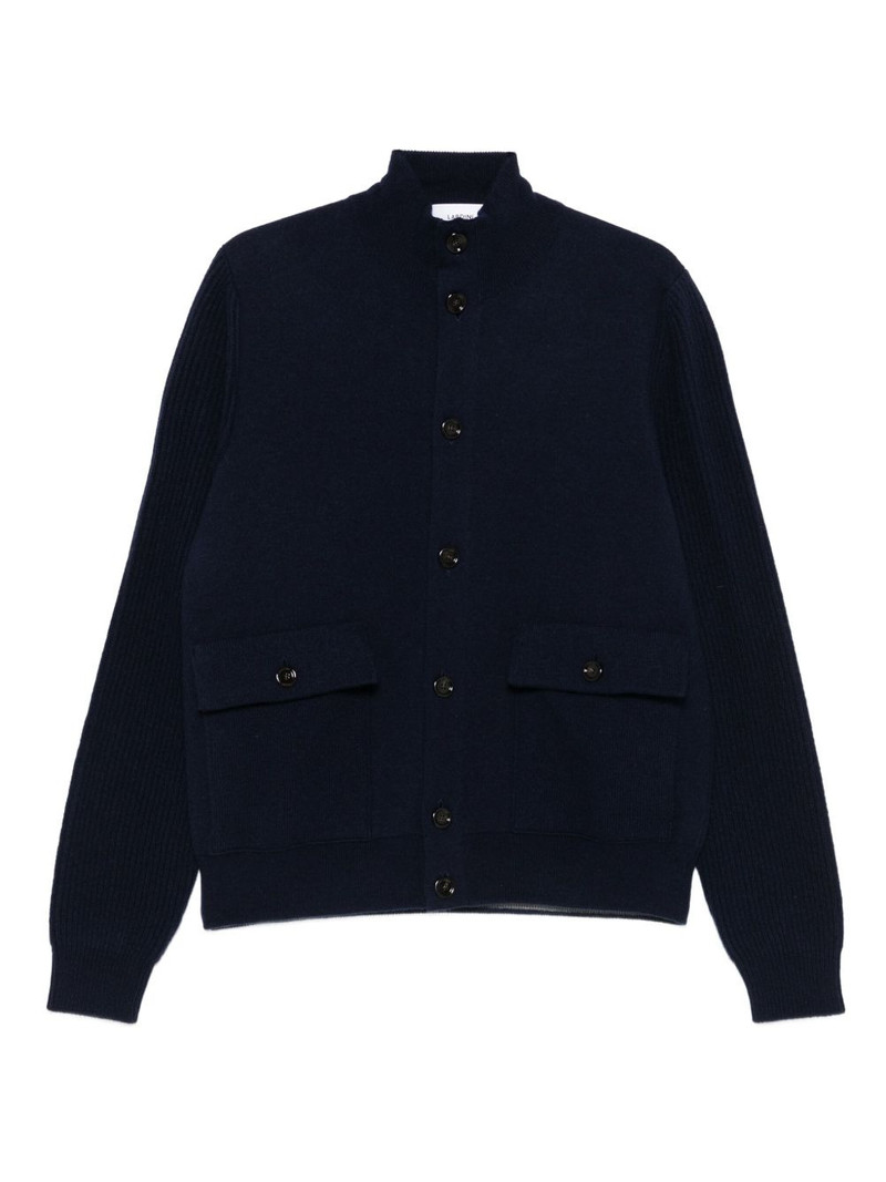 ribbed-panel button cardigan 1