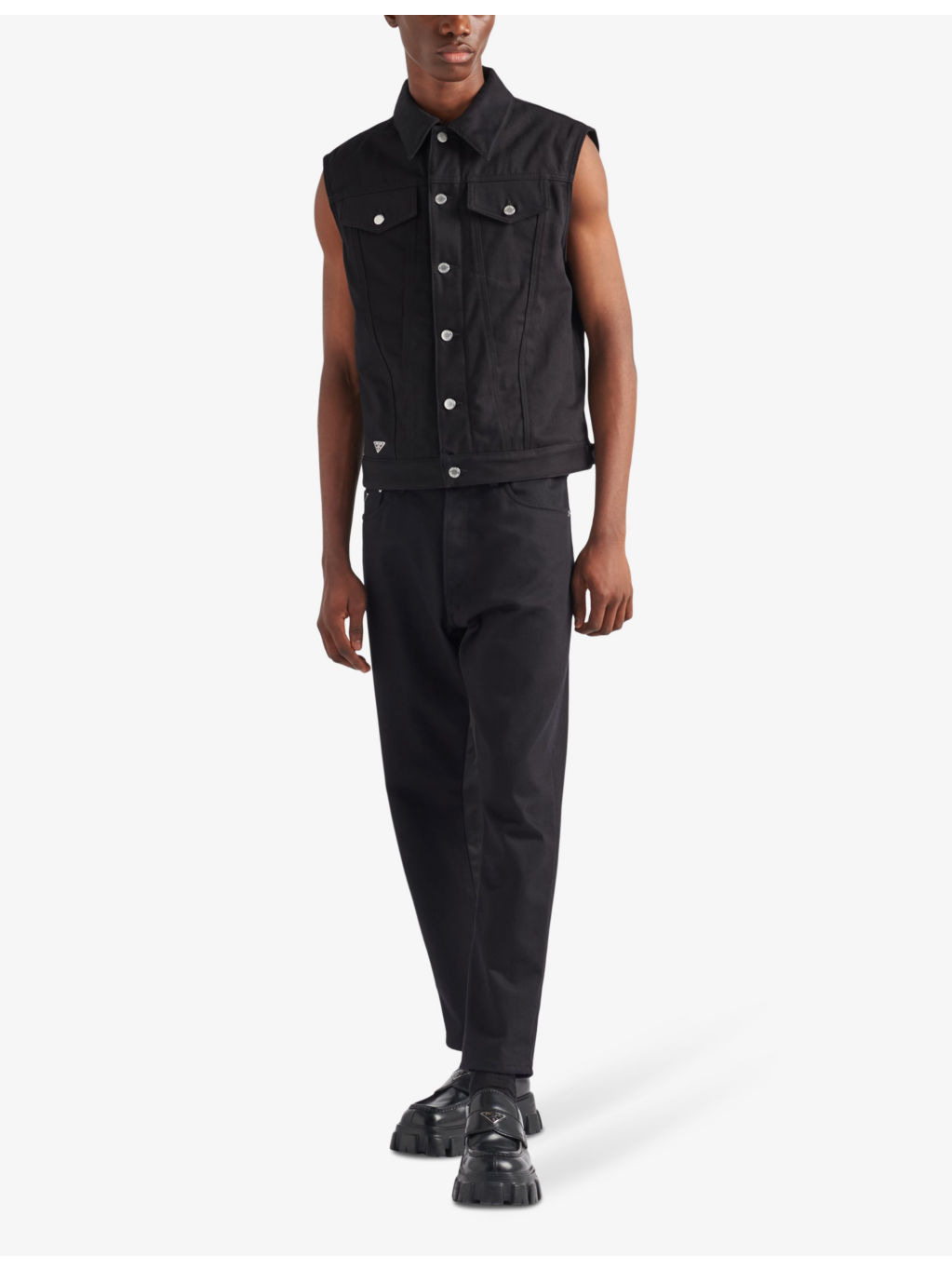 Bull brand-plaque denim vest - 2