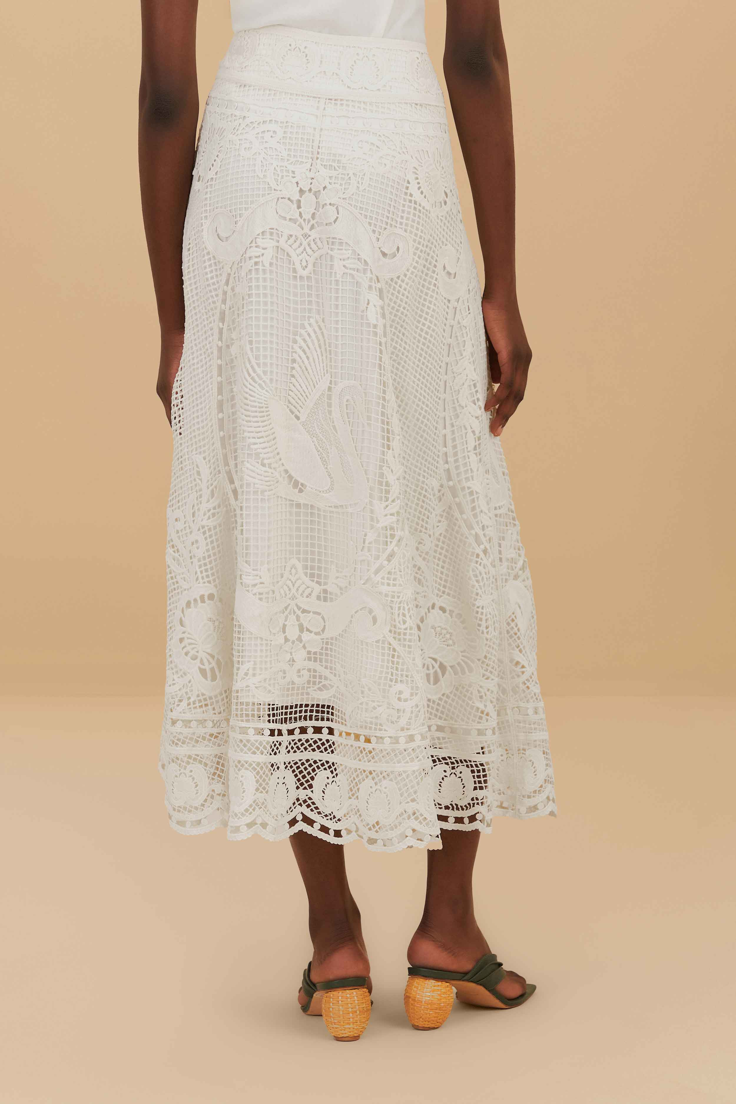 Off-White Swan Lake Guipure Midi Skirt - 6