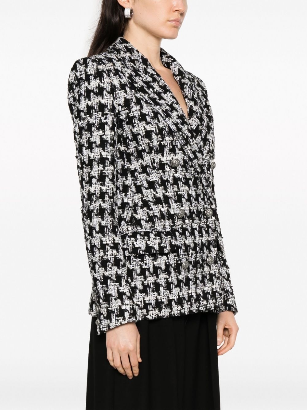 bouclÃ© houndstooth-pattern blazer - 3