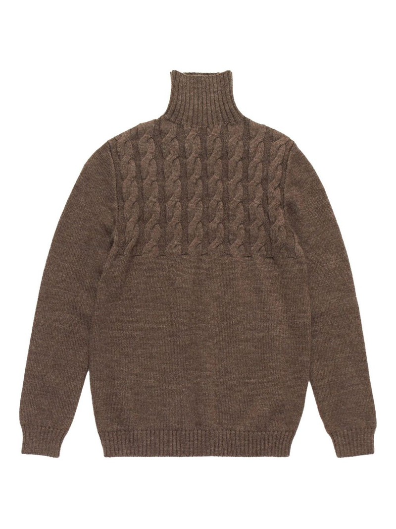cable-knit turtleneck jumper 1