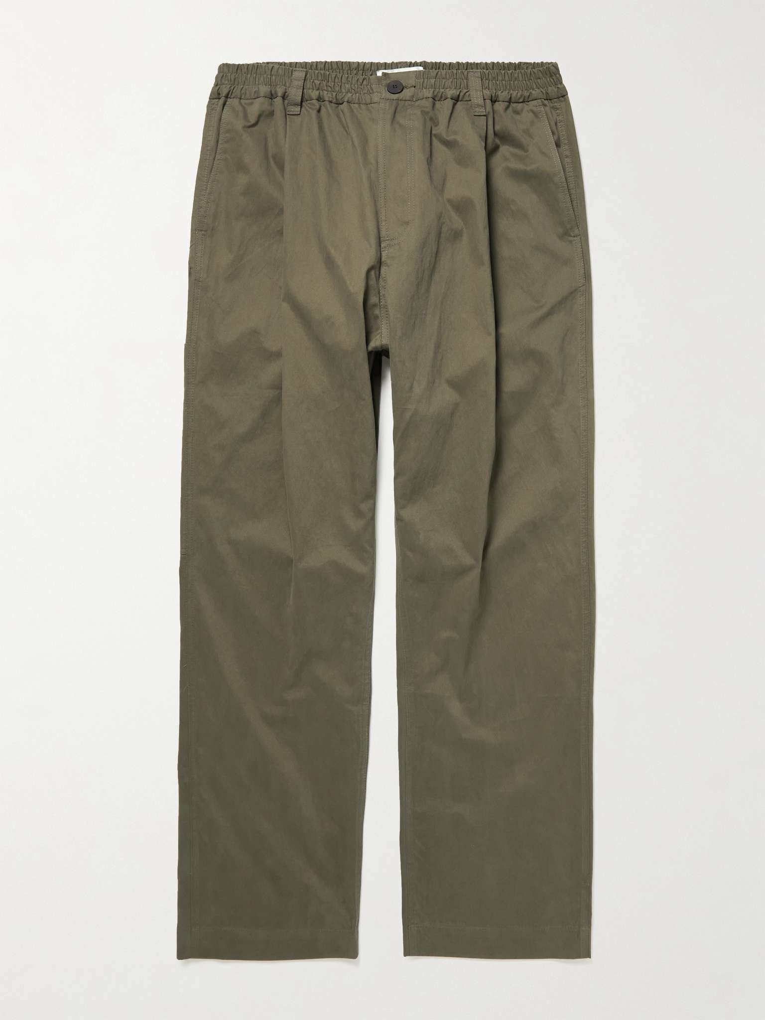 Bryd Straight-Leg Pleated Cotton-Blend Twill Trousers - 1