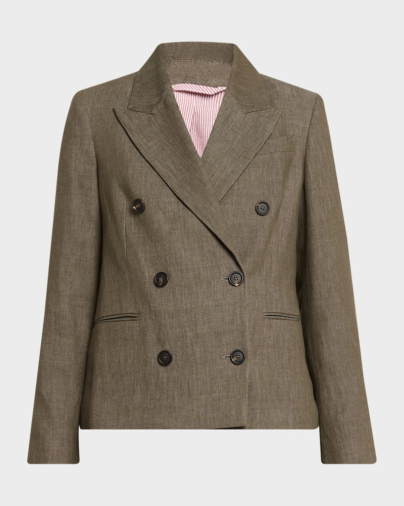 Double-Breasted Cotton Denim Blazer 1