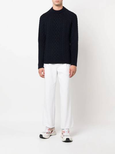 KENZO logo-patch cable-knit wool jumper outlook