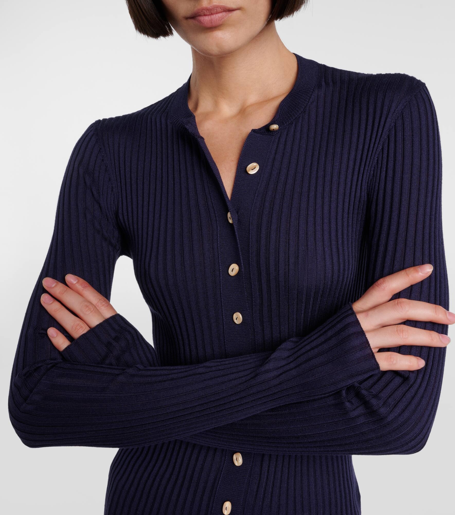 Ribbed-knit silk cardigan - 4