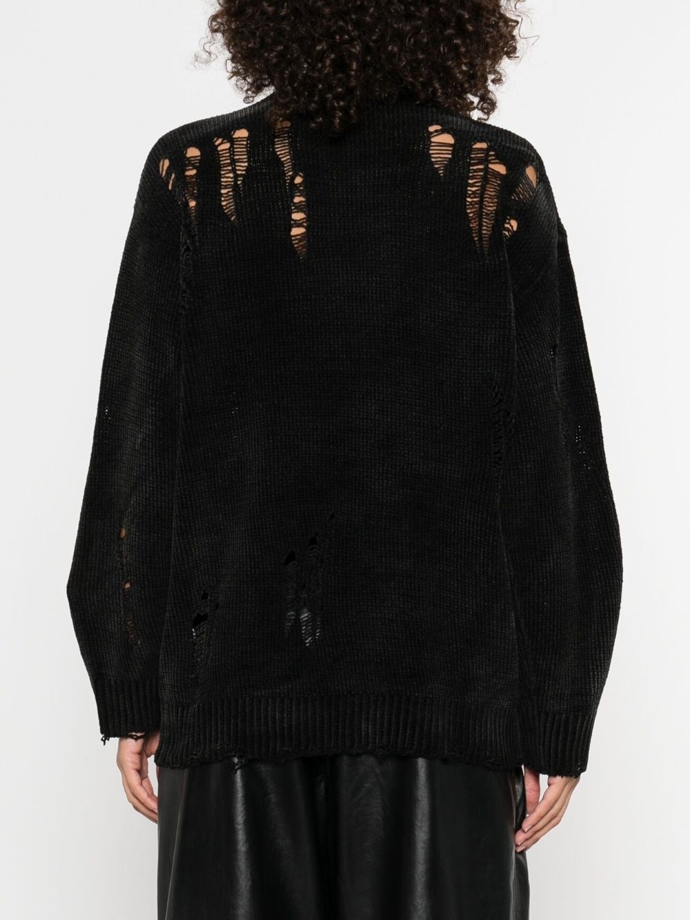 raw-cut fine-knit cardigan - 4