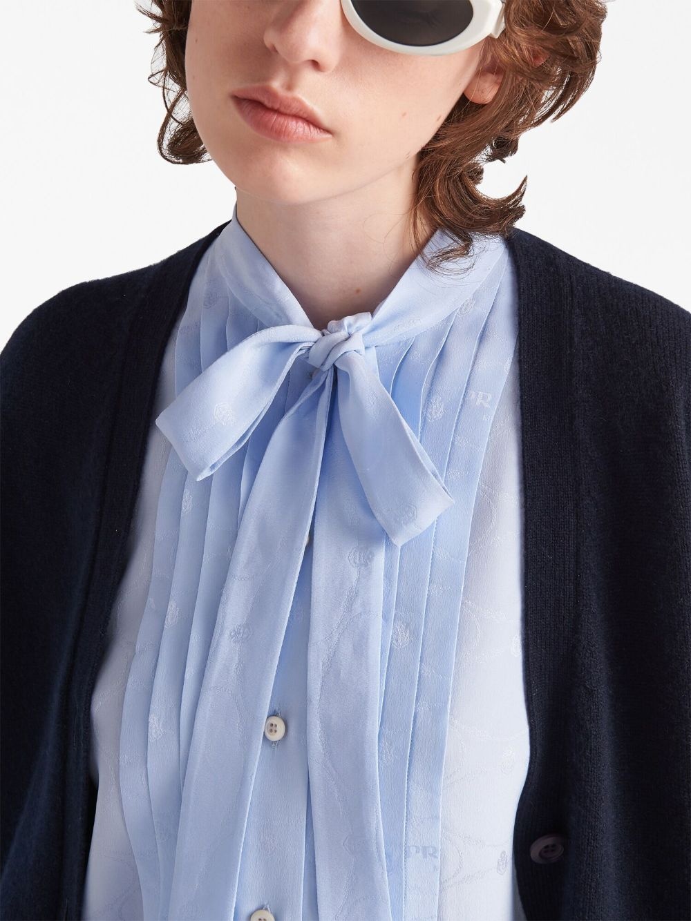 jacquard crepe de chine blouse - 6
