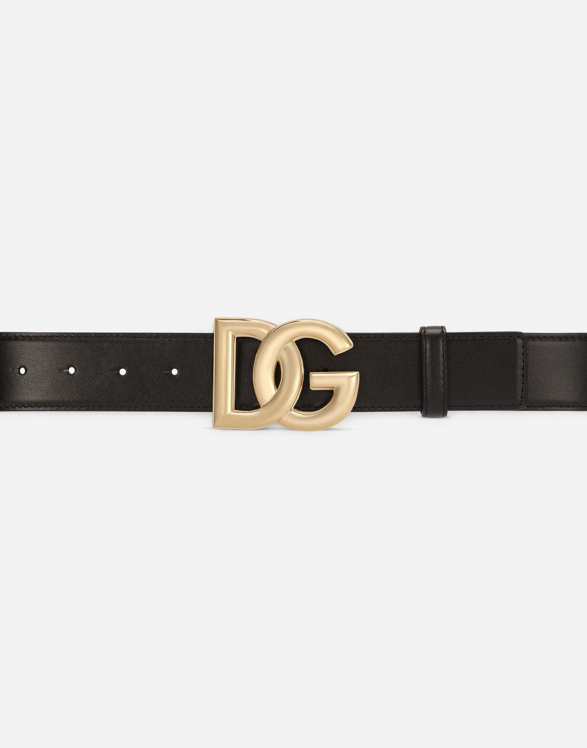 Calfskin belt with DG logo - 4