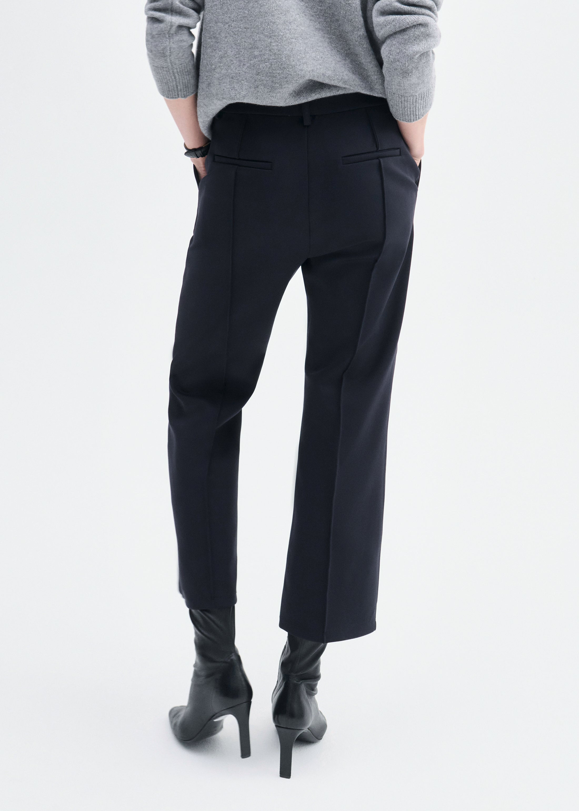 Cropped Flared Pant in Scuba - 4