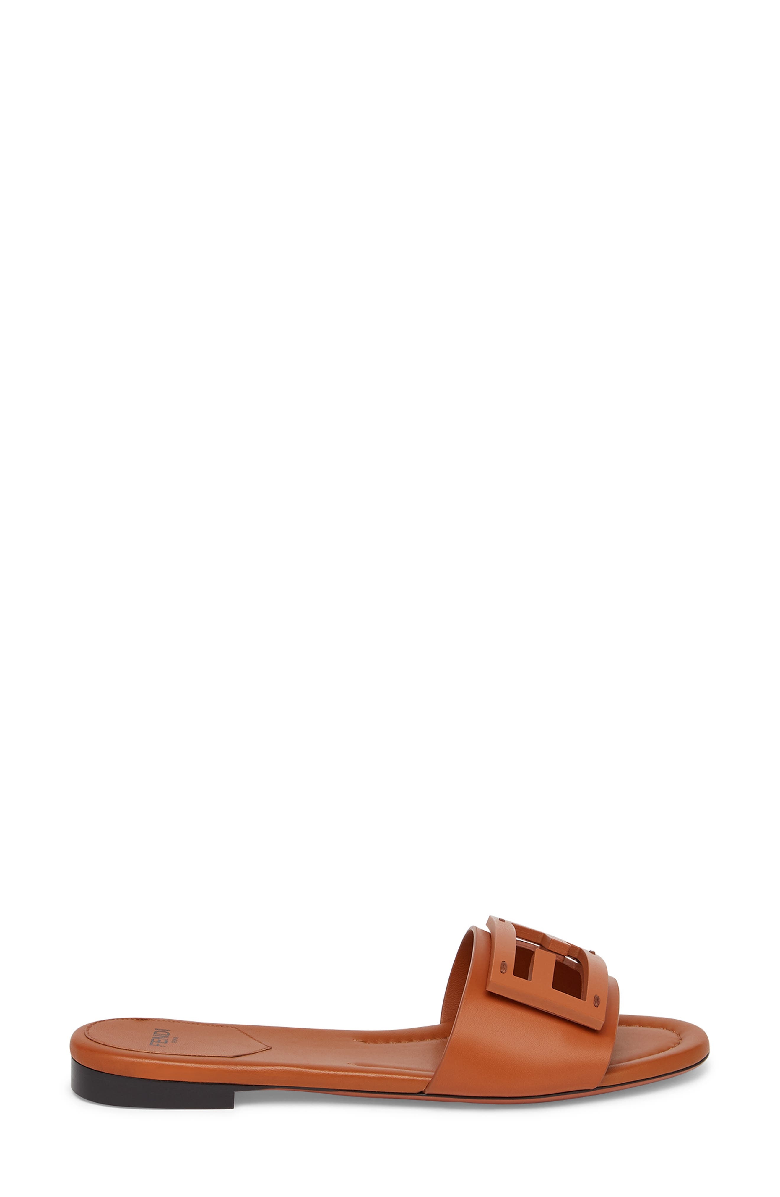 Fendi Signature Logo Slide Sandal in Brown at Nordstrom - 2