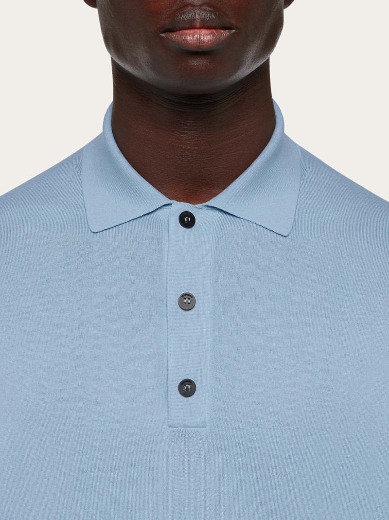 Long sleeved silk blend polo shirt 4