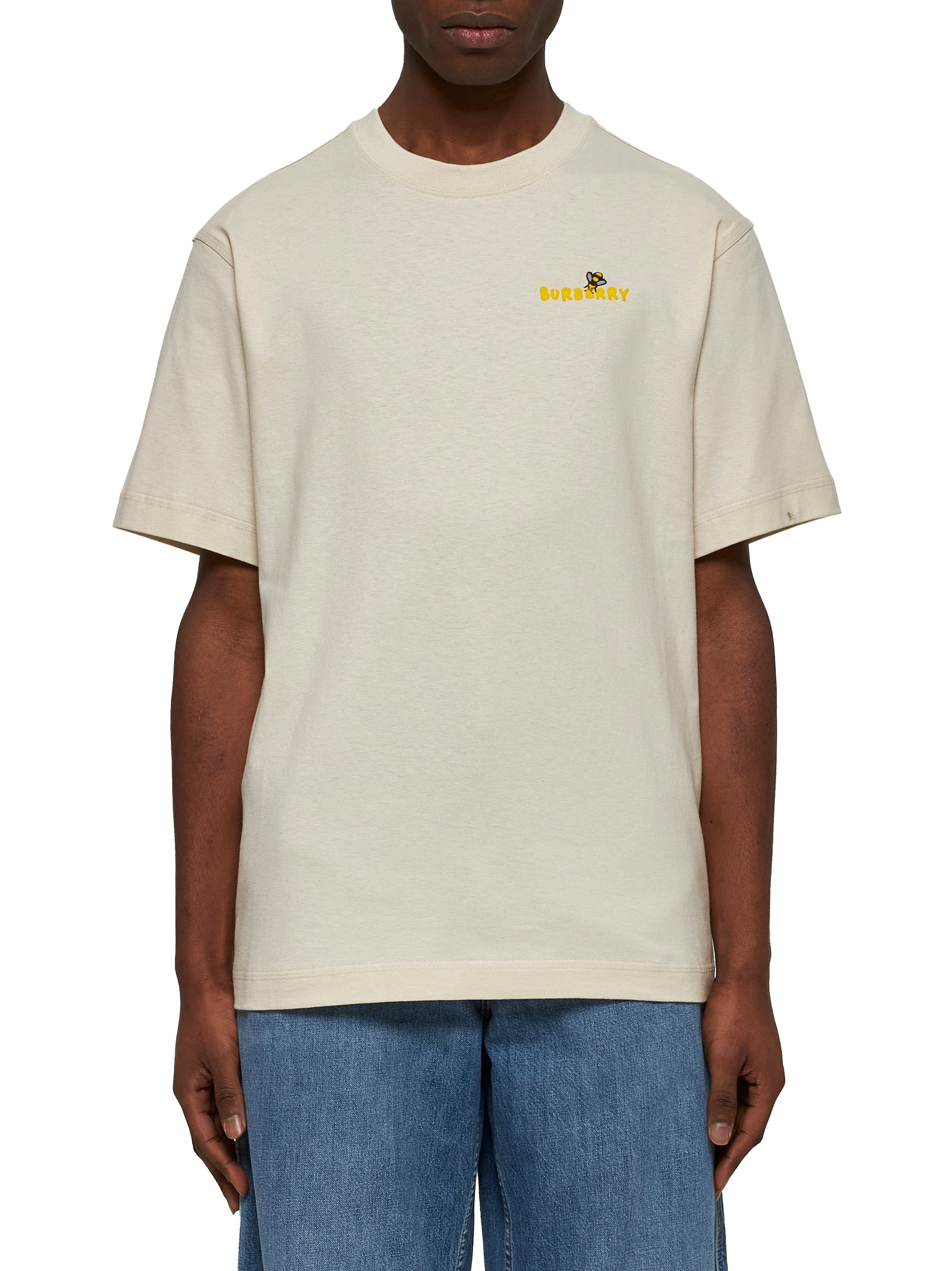 Beige cotton bee print T-shirt - 2