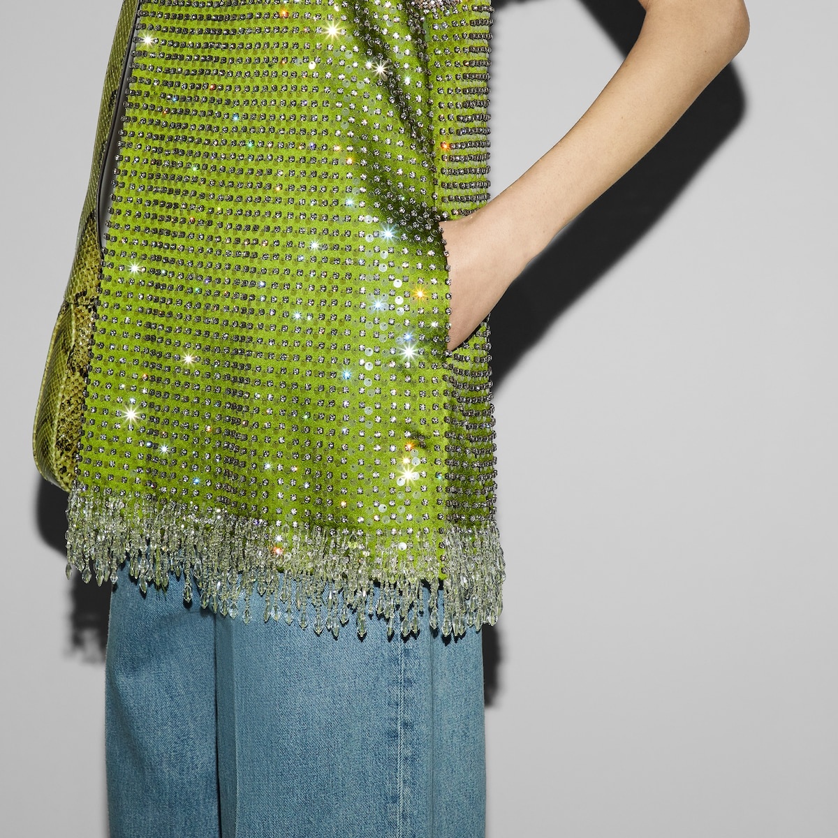 Silk dress with crystal embroidery - 5