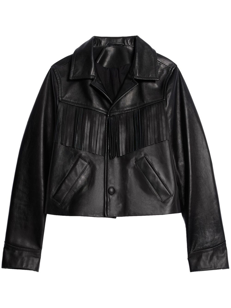 tasselled leather jacket 1