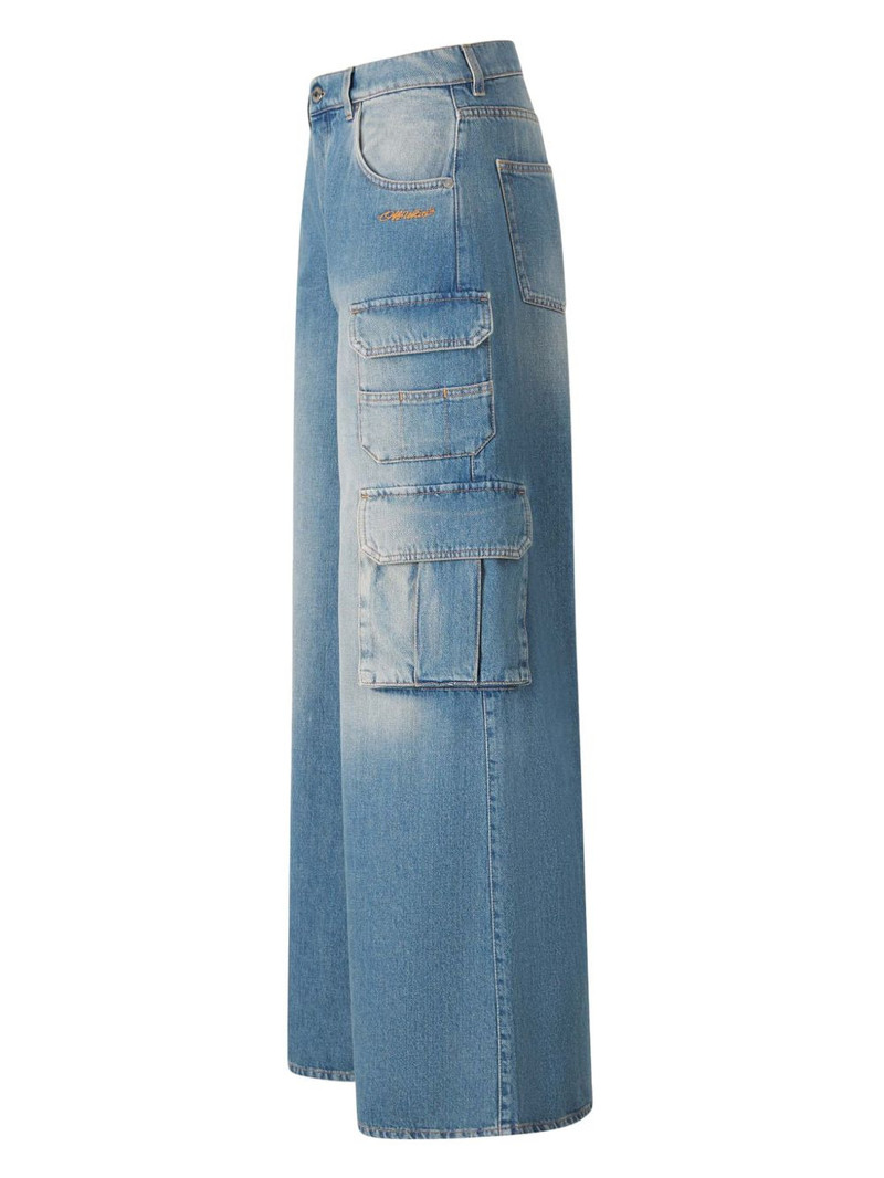 logo-embroidered cargo jeans 3