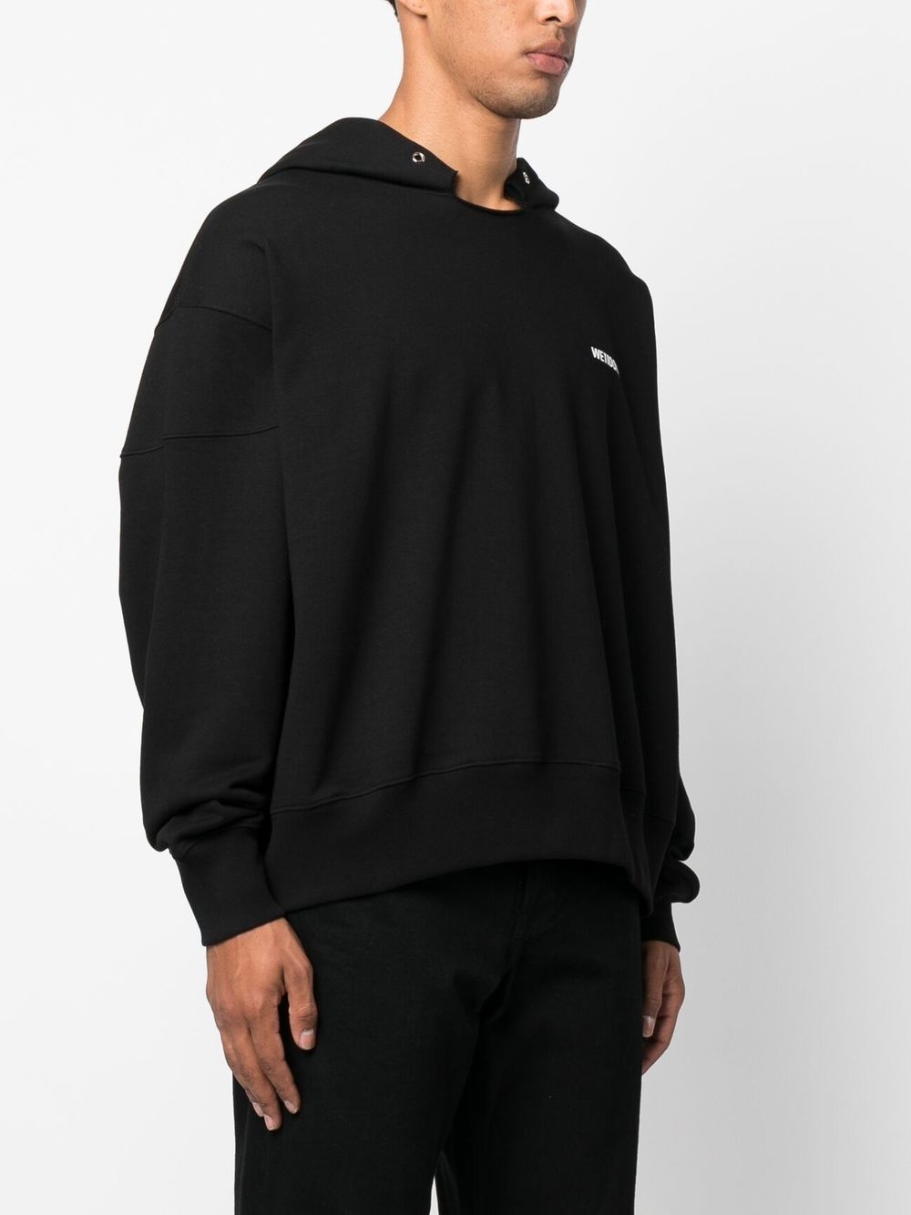 logo-print cotton hoodie - 4