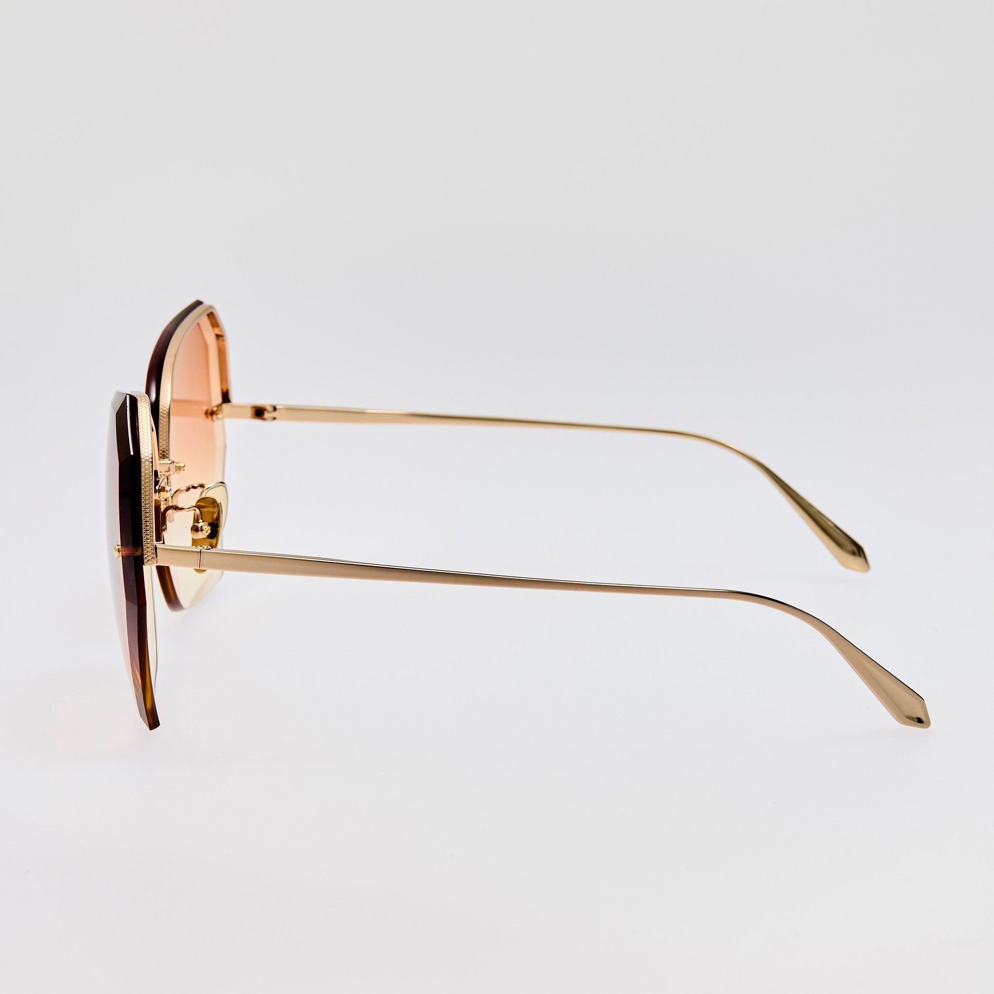 Lila Sunglasses in Camel and Gold - 5