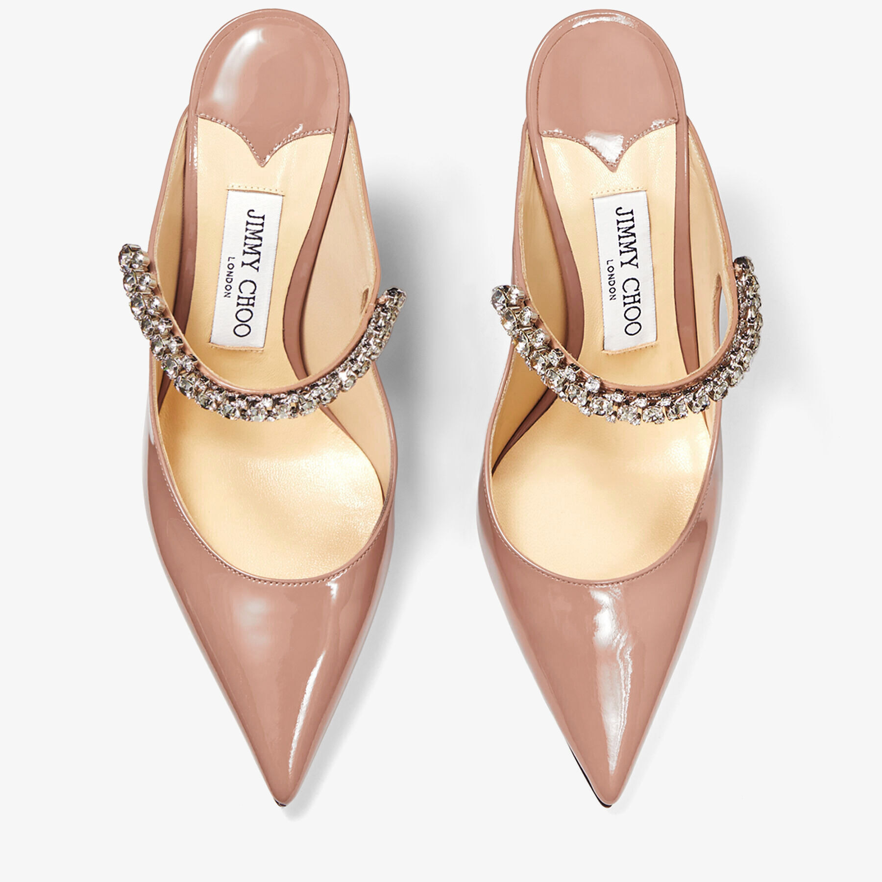 Bing 100
Ballet Pink Patent Leather Mules with Crystal Strap - 4