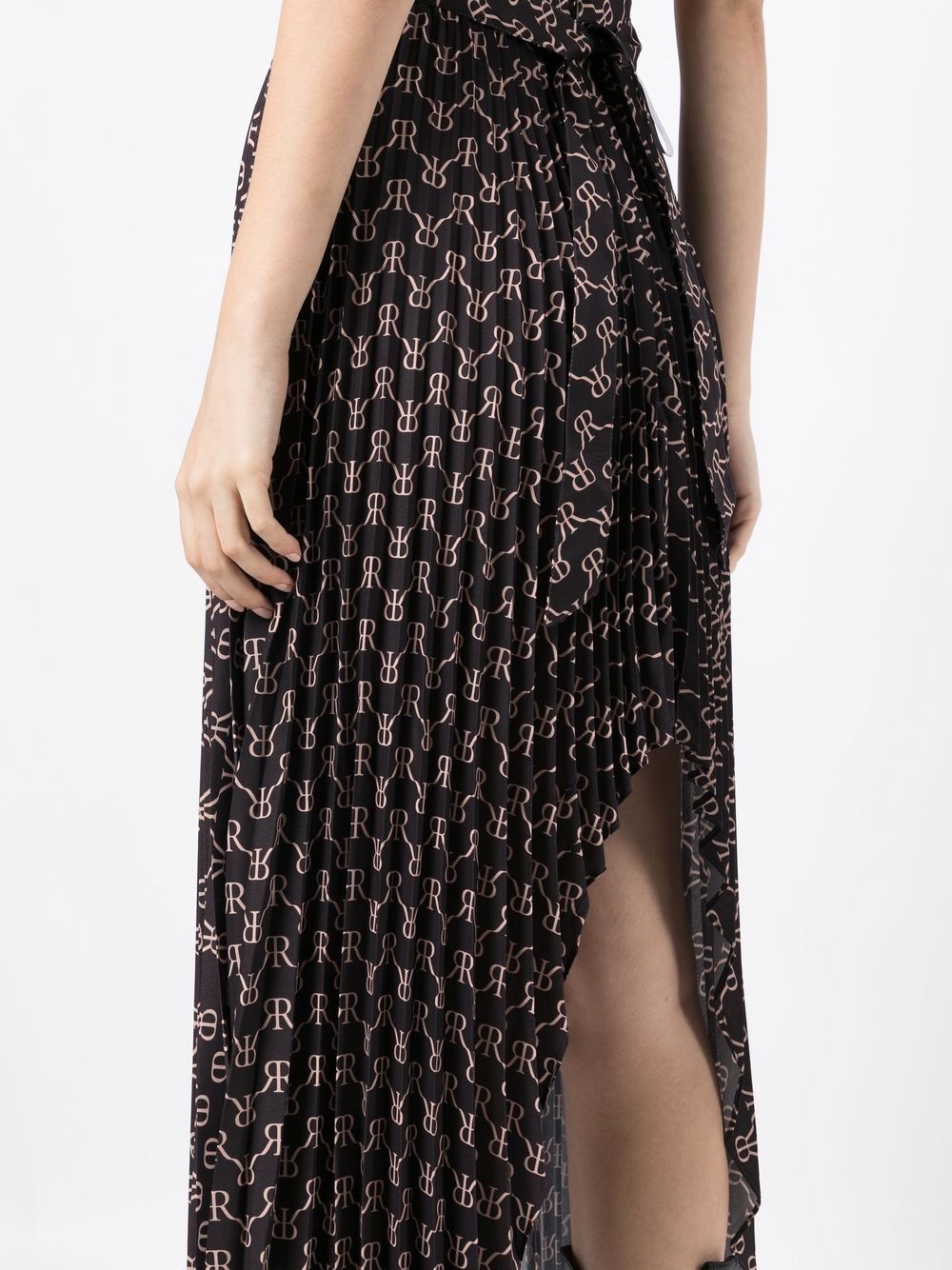 monogram-print asymmetric skirt - 5