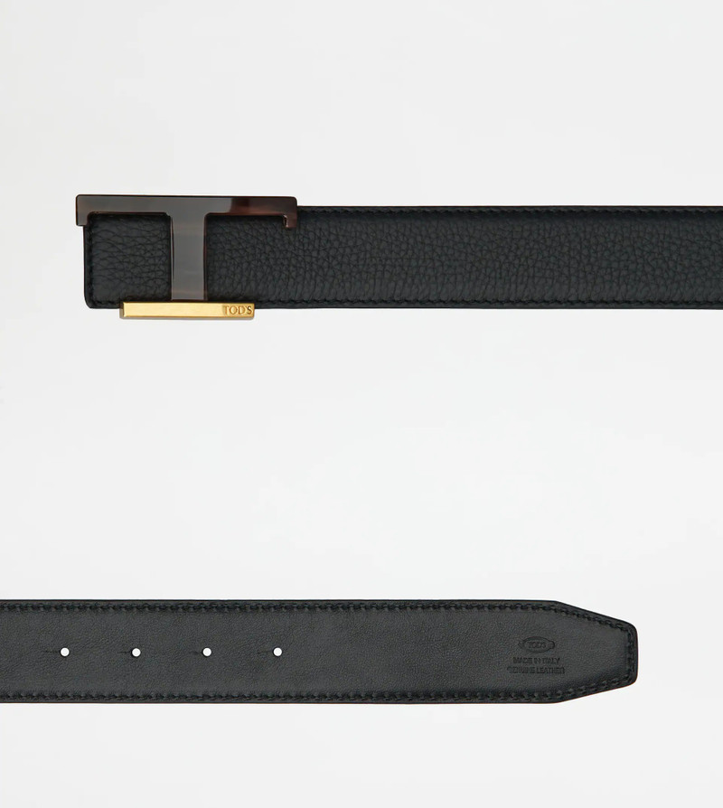REVERSIBLE BELT IN LEATHER - BLACK 3