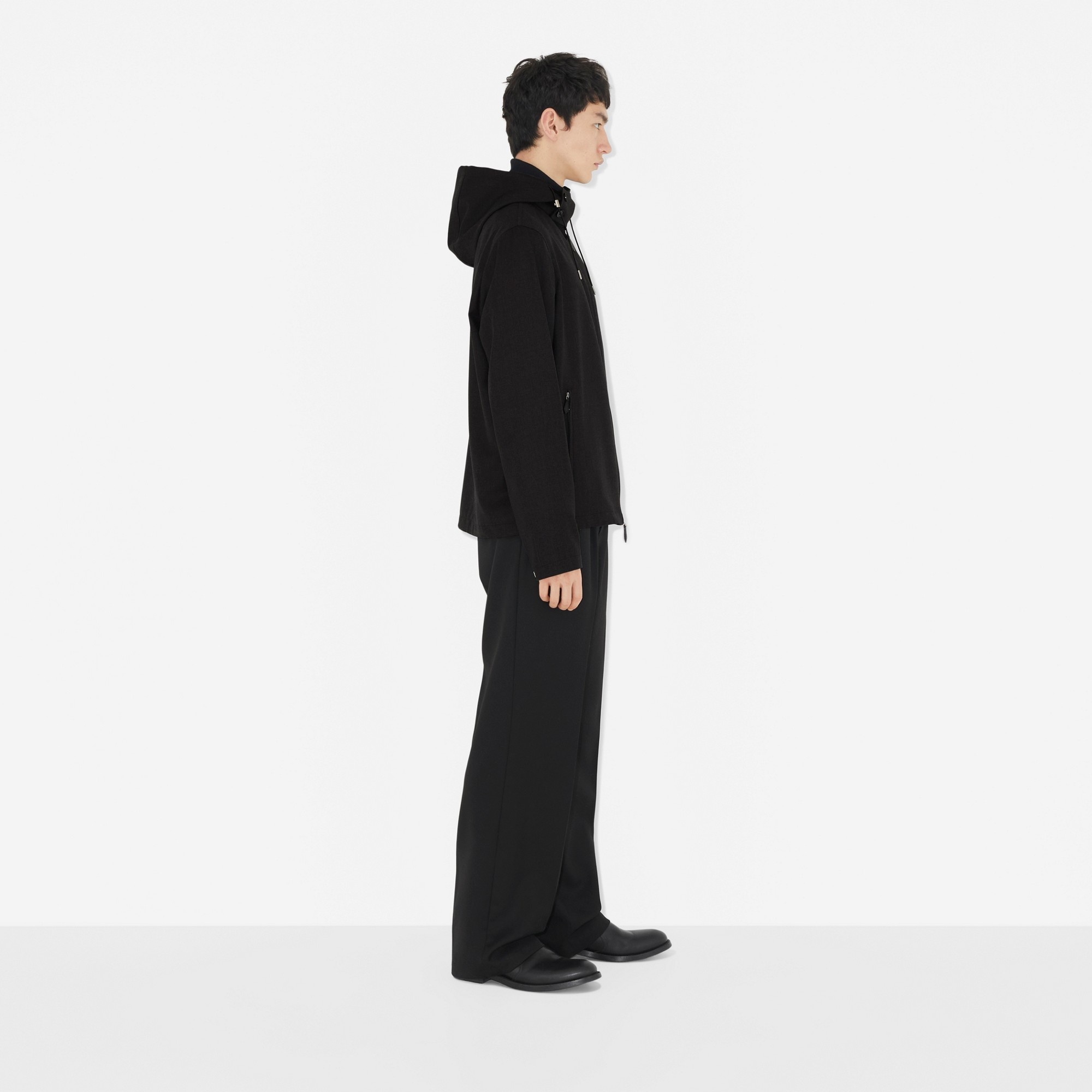 Monogram Motif Wool Hooded Jacket - 3
