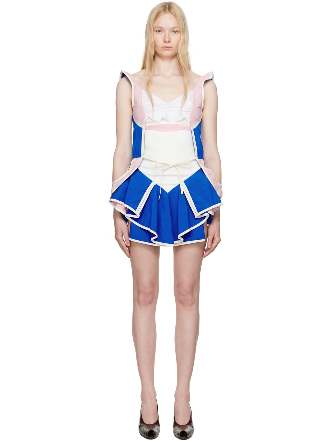 【関税込み】Ashley Williams ブルー＆ピンク Diana ミニドレス ASHLEY WILLIAMS Blue & Pink Diana Minidress | REVERSIBLE