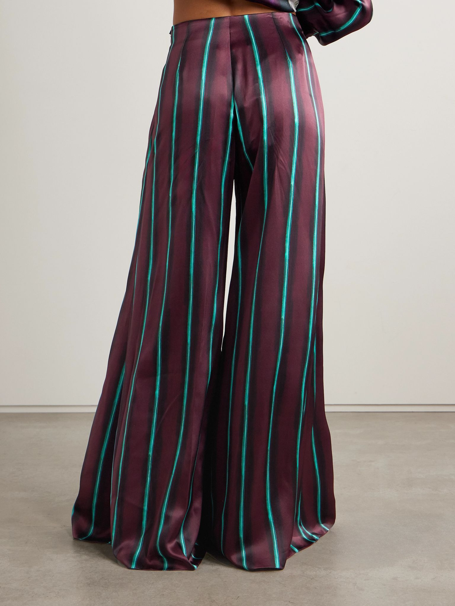 Arneau striped silk-satin wide-leg pants Multi - 4