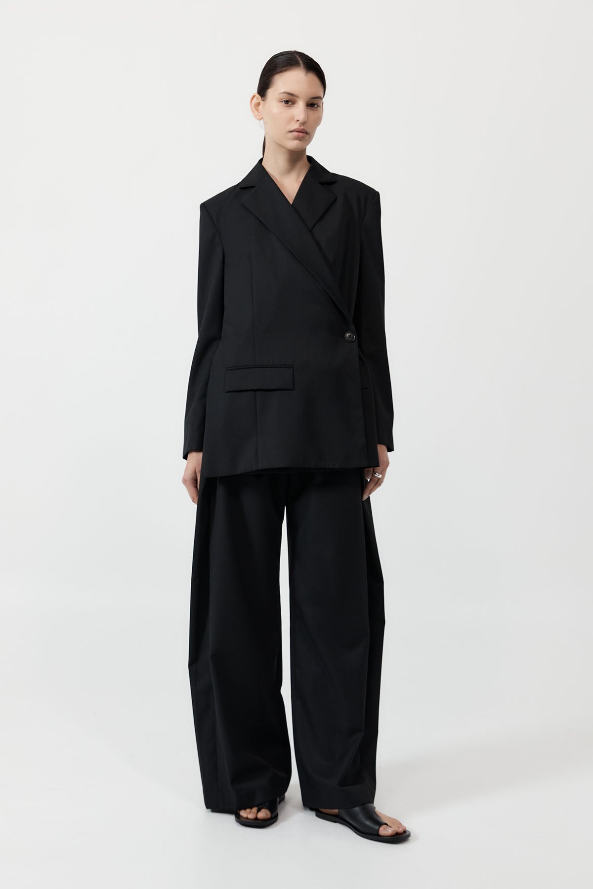 Wrap Blazer - Black - 4