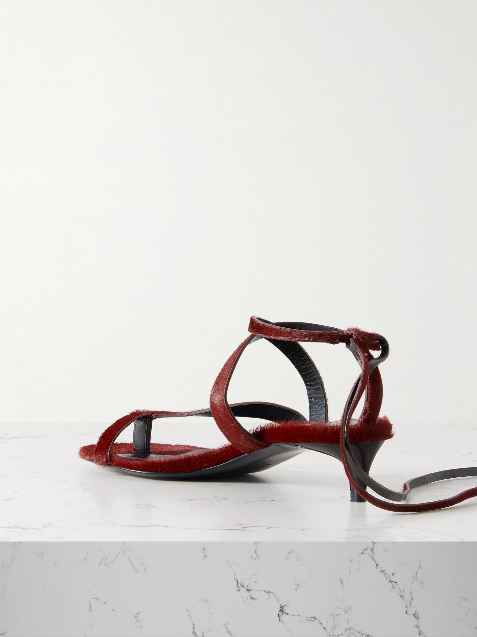 Aimee calf hair sandals Burgundy - 3
