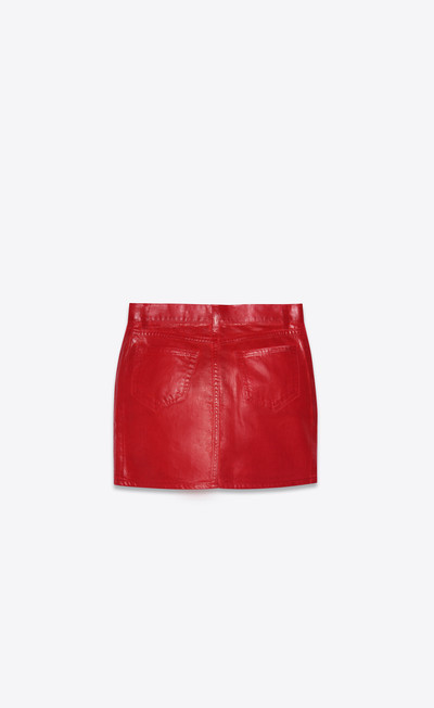 SAINT LAURENT mini skirt in red vinyl denim outlook