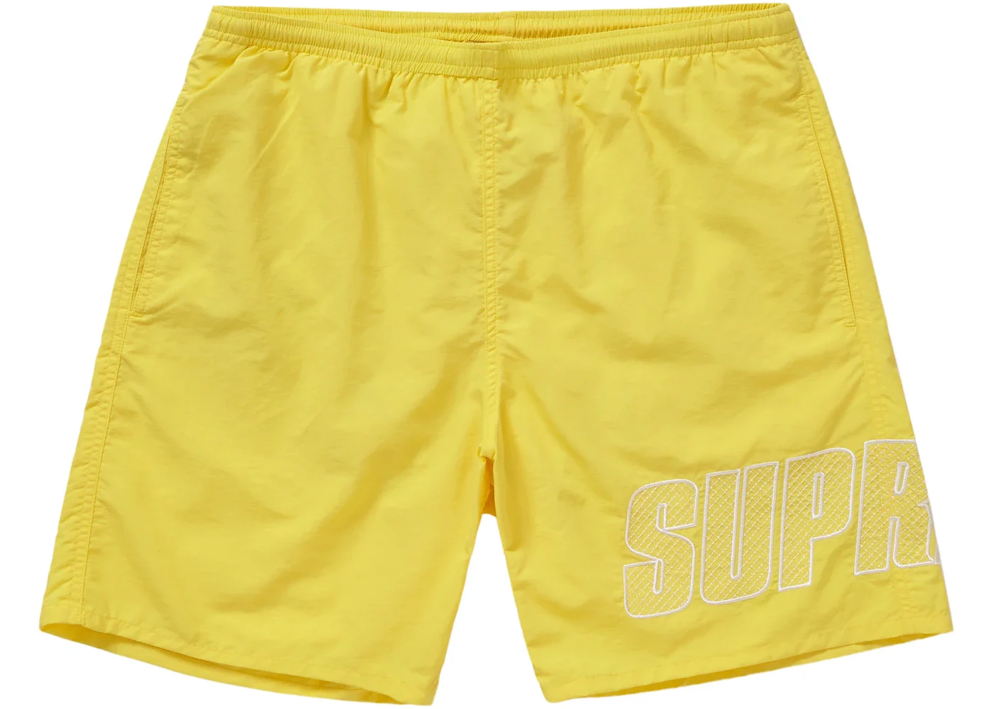 Supreme Logo Applique Water Short Pale Yellow - 1