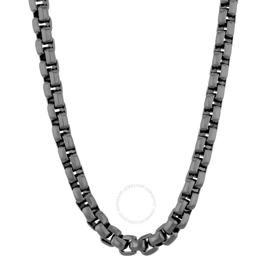 Robert Alton - Robert Alton Matte Grey Stainless Steel Chain and Bracelet 2-Piece Set - 4