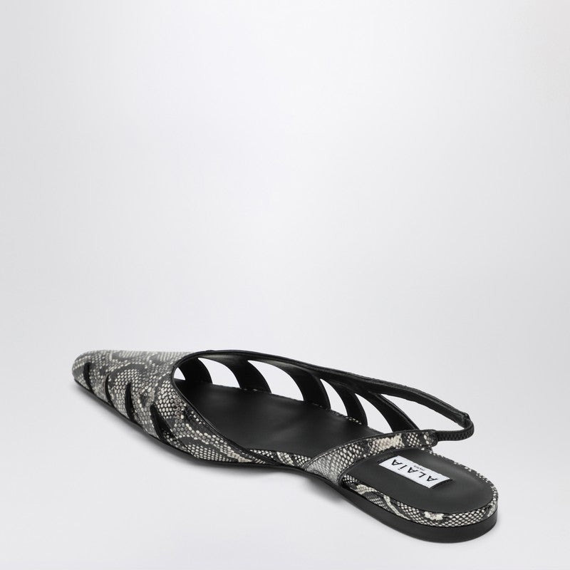 Alaia Slingback Ballerinas In Python-Effect Printed Leather Women - 2