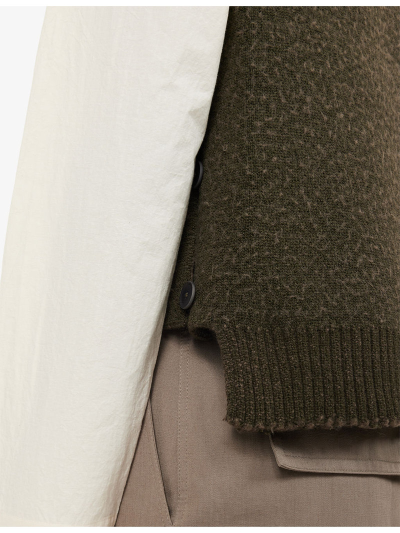 Blanket V-Neck Merino-Wool and Cotton-Blend Vest 6
