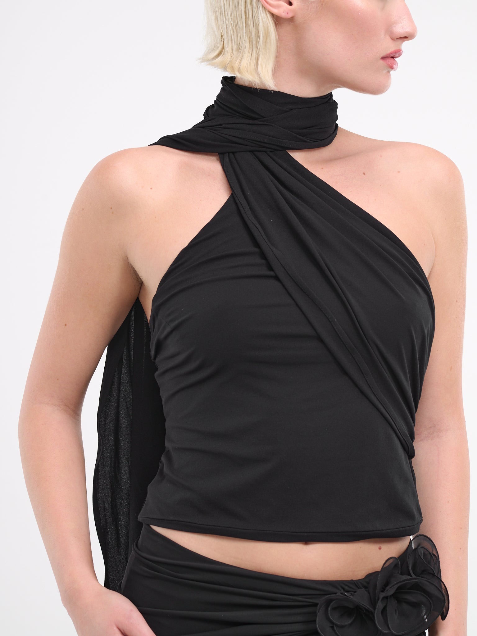 Jersey Wrap Neck Top - 4