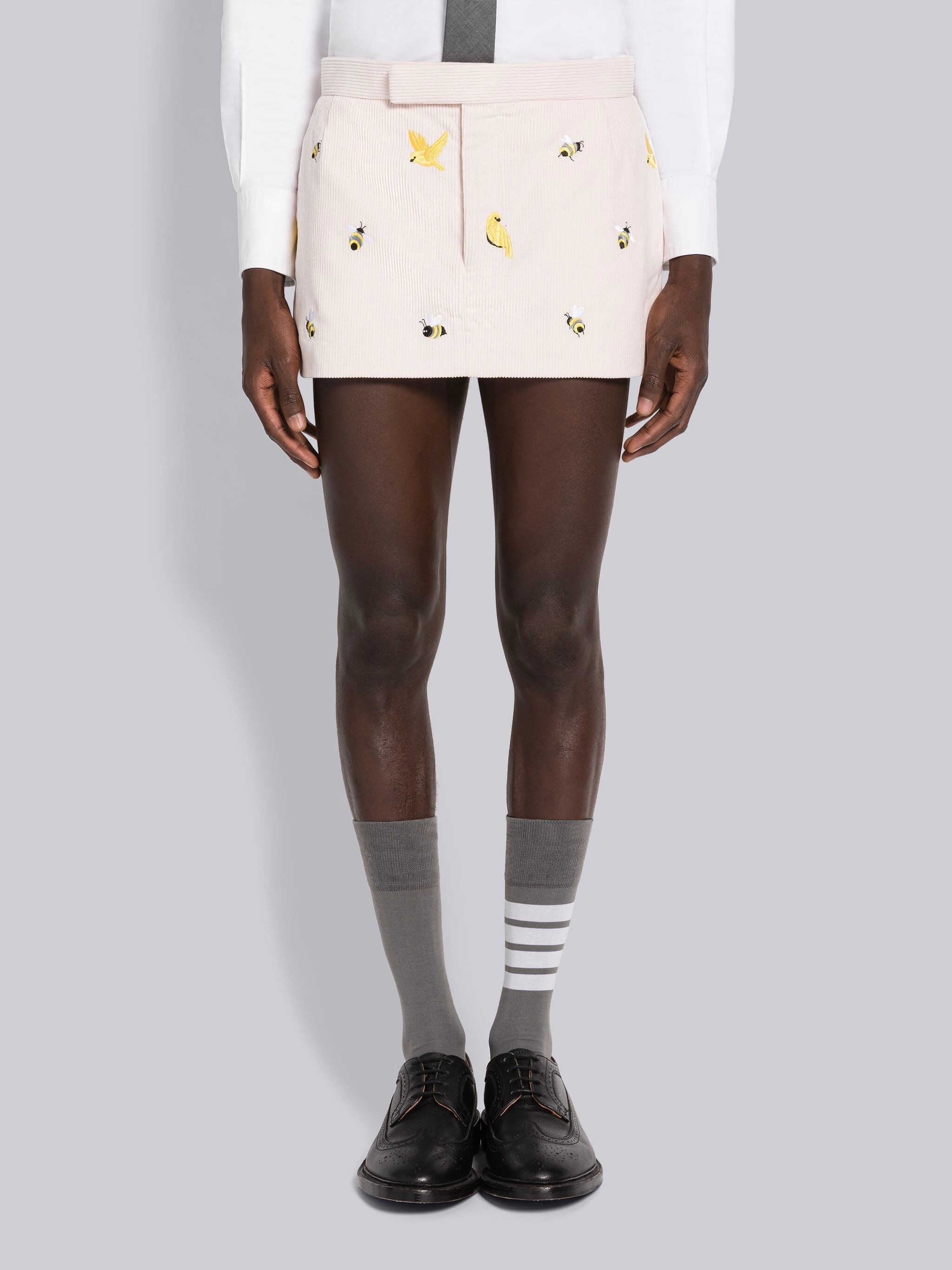 embroidered corduroy mini skirt - 1