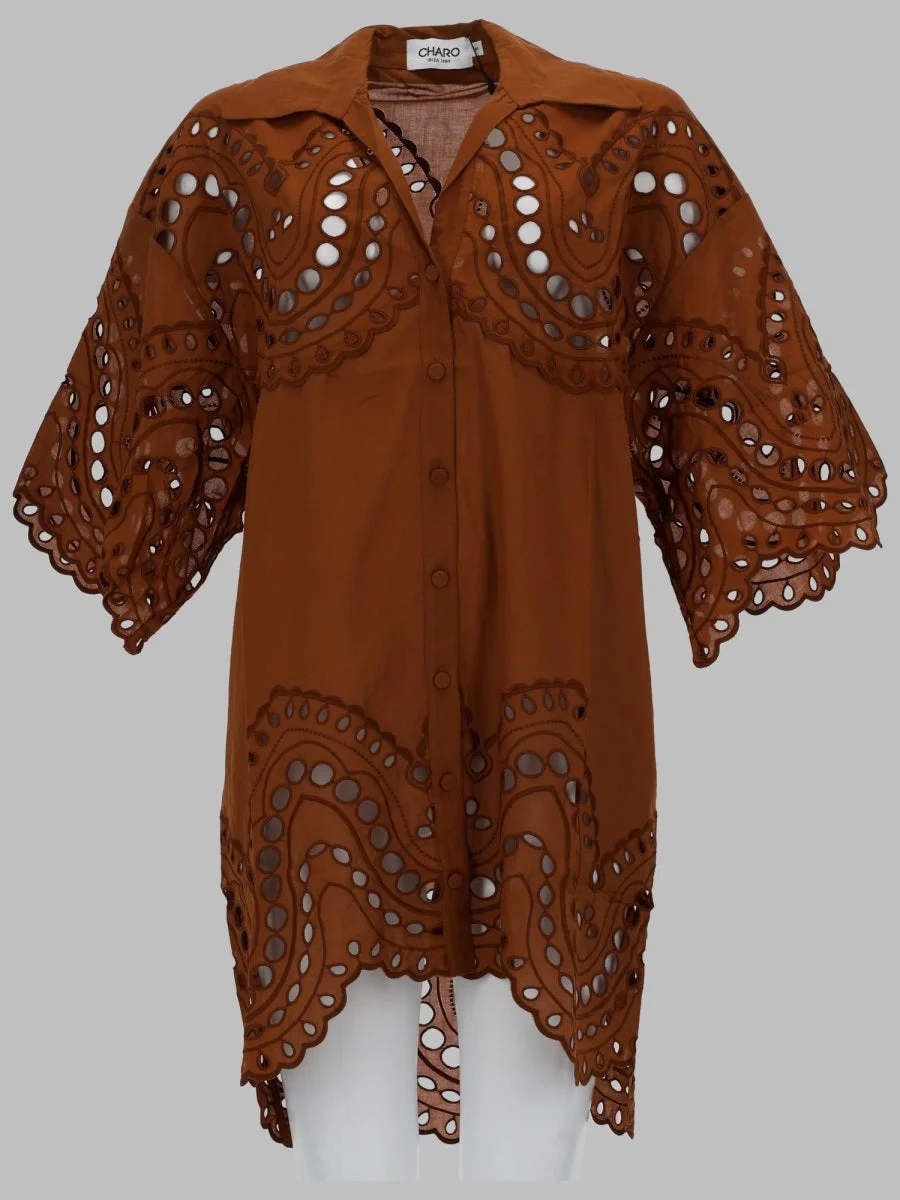 Charo Ruiz Chic Mini Lace Shirt for Women - 1