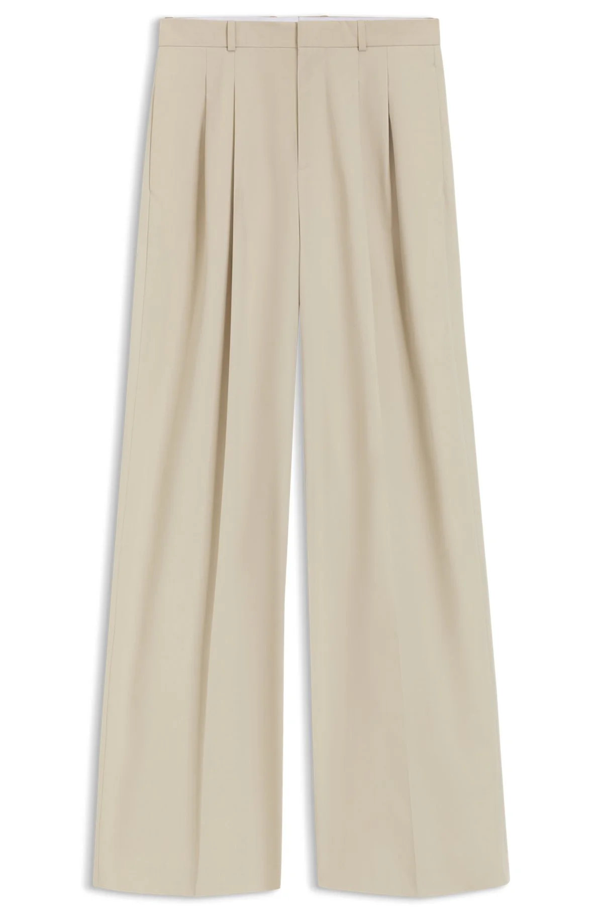 WIDE-LEG TROUSERS IN COTTON WITH STRETCH - 1